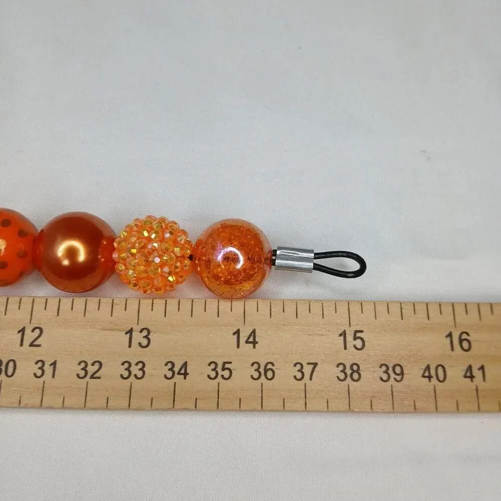 Handmade Fall Fun Beaded Dog Puppy Collar Necklace Jewelry Durable M 15